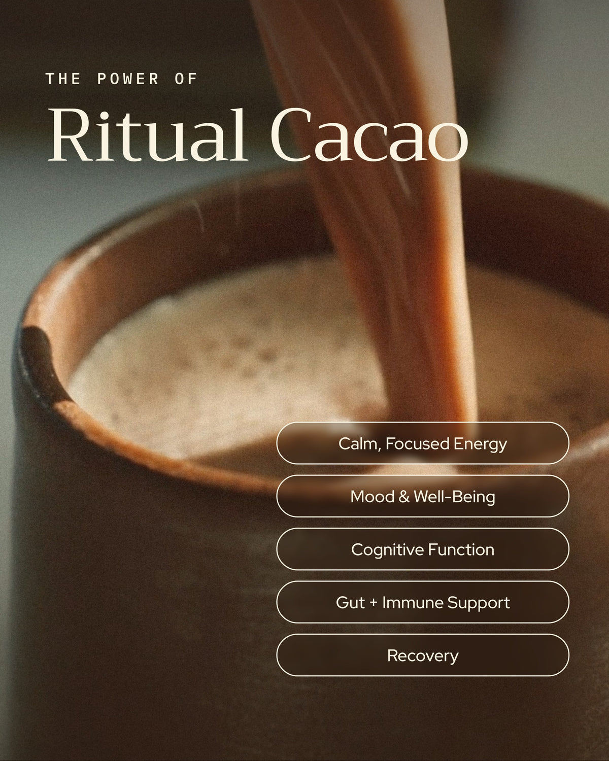 The power of Ritual Cacao: calm, focused energy, mood and well-being, cognitive function, gut and immune support, recovery